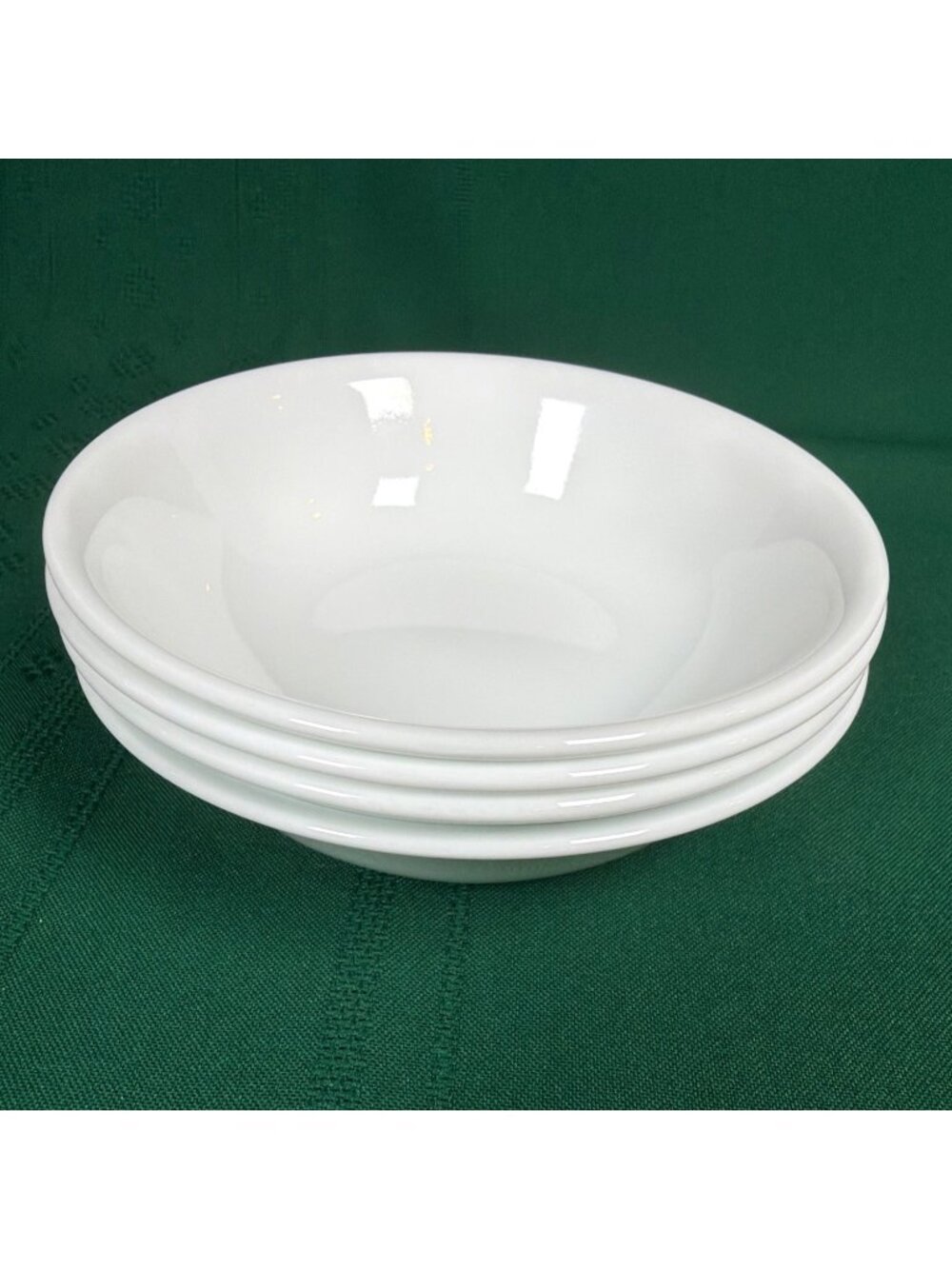 Corelle Corning Fruit Dessert Bowls White Set Lot of 4 USA Retired 80s Vintage